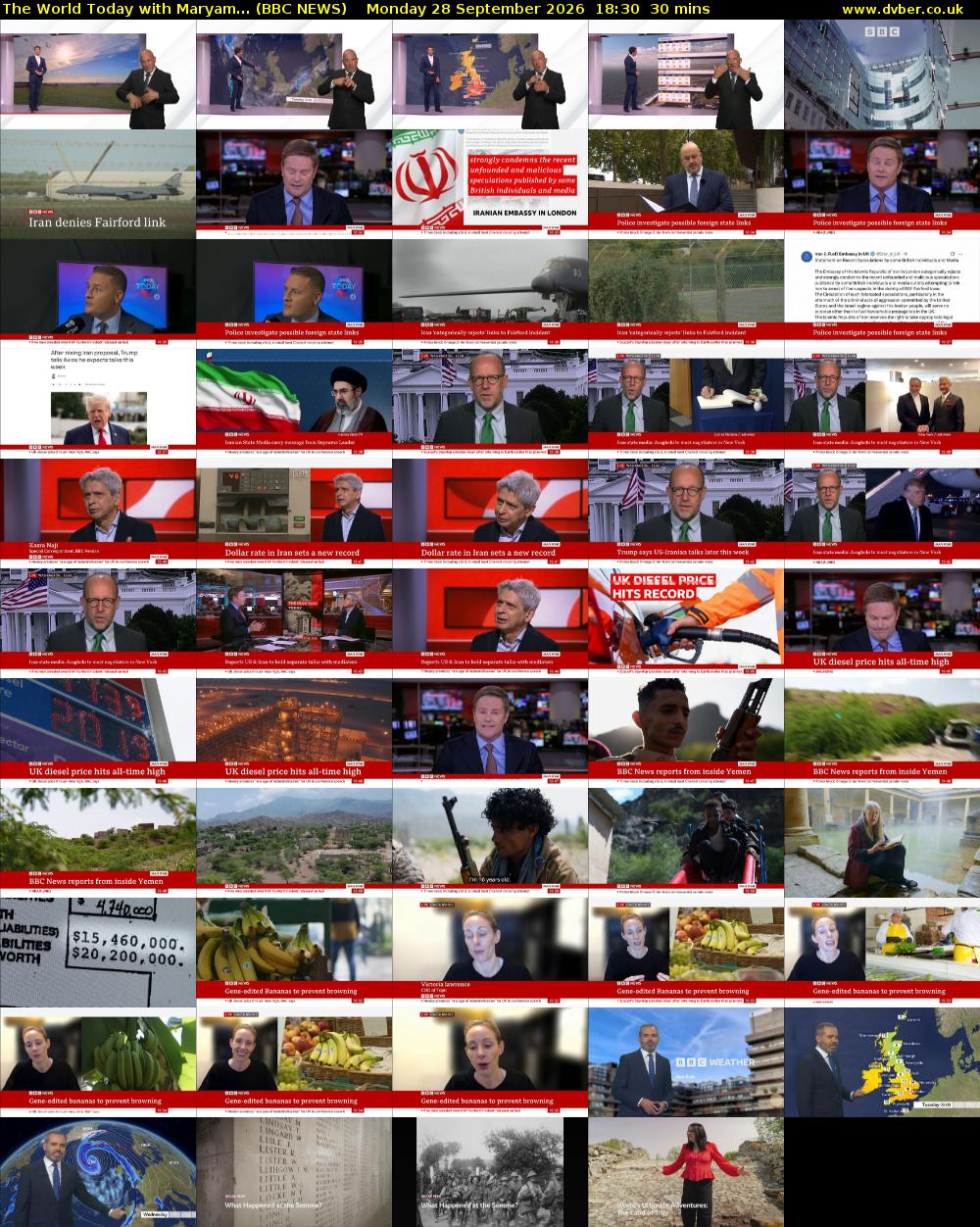 The World Today with Maryam... (BBC NEWS) Monday 28 September 2026 18:30 - 19:00