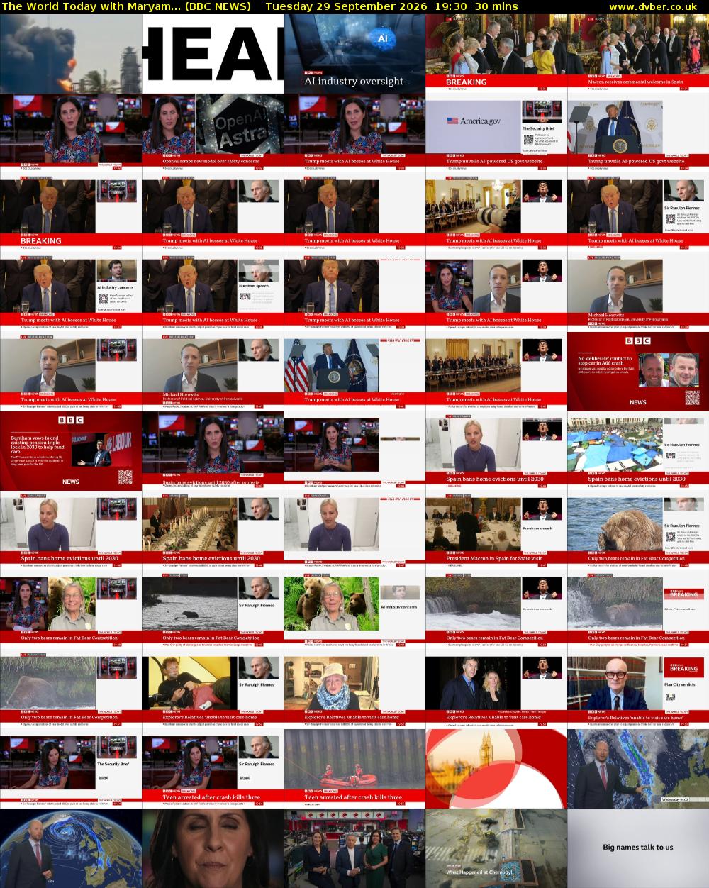 The World Today with Maryam... (BBC NEWS) Tuesday 29 September 2026 19:30 - 20:00