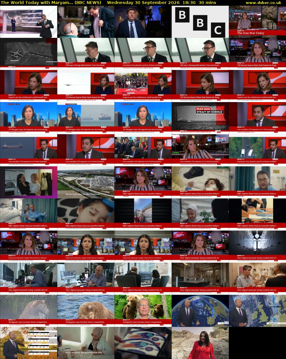 The World Today with Maryam... (BBC NEWS) Wednesday 30 September 2026 18:30 - 19:00