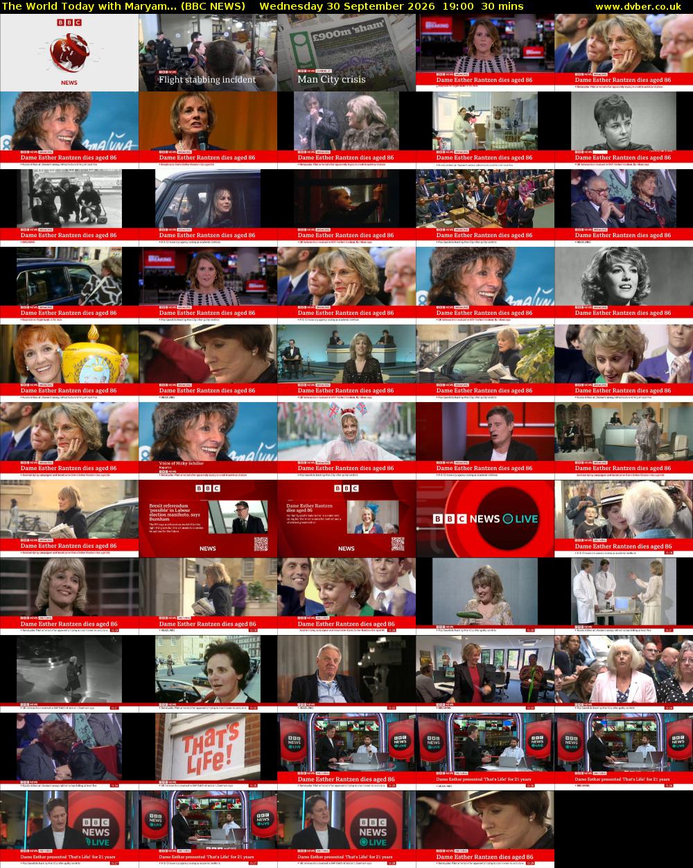 The World Today with Maryam... (BBC NEWS) Wednesday 30 September 2026 19:00 - 19:30