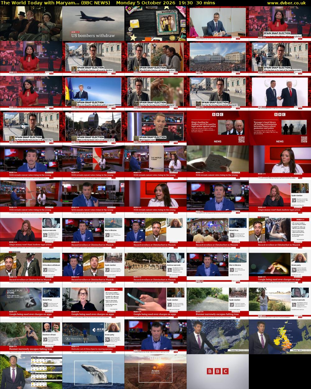 The World Today with Maryam... (BBC NEWS) Monday 5 October 2026 19:30 - 20:00