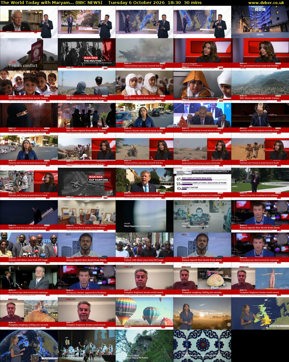 The World Today with Maryam... (BBC NEWS) Tuesday 6 October 2026 18:30 - 19:00