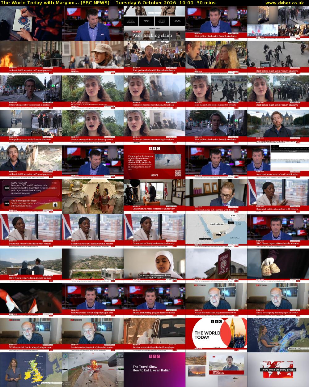 The World Today with Maryam... (BBC NEWS) Tuesday 6 October 2026 19:00 - 19:30