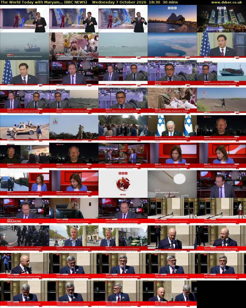 The World Today with Maryam... (BBC NEWS) Wednesday 7 October 2026 18:30 - 19:00