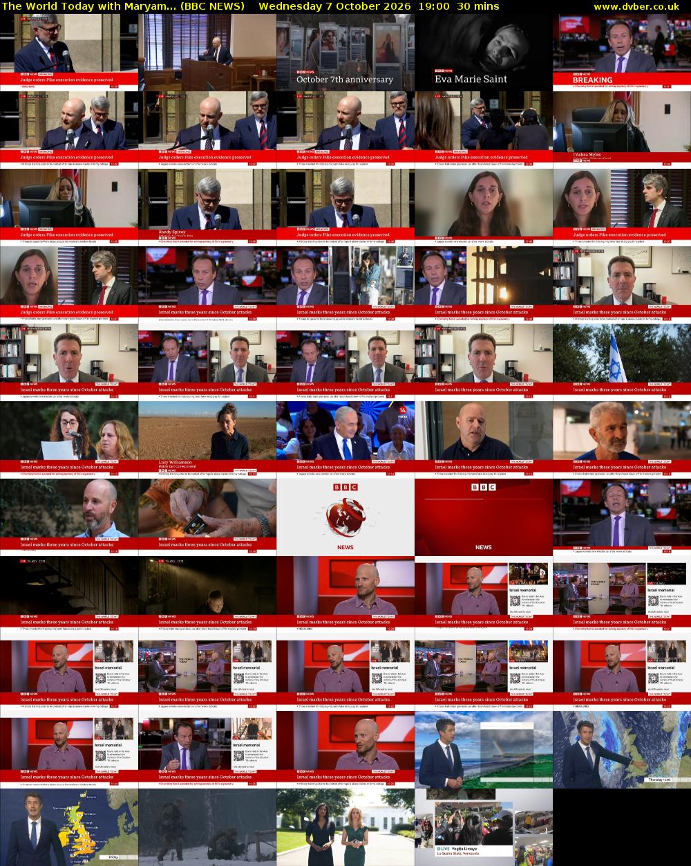 The World Today with Maryam... (BBC NEWS) Wednesday 7 October 2026 19:00 - 19:30