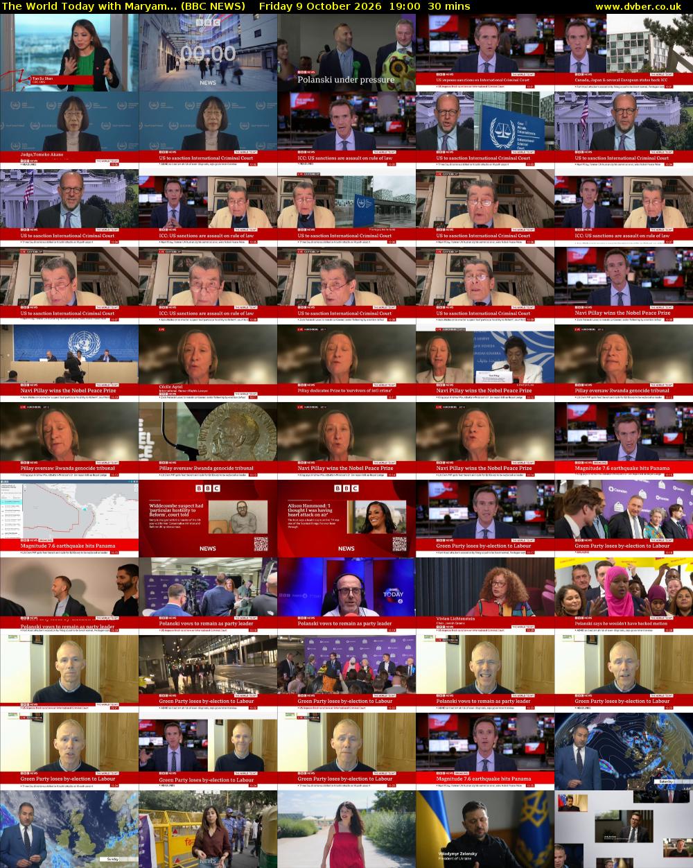 The World Today with Maryam... (BBC NEWS) Friday 9 October 2026 19:00 - 19:30