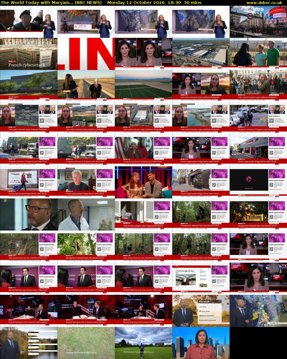 The World Today with Maryam... (BBC NEWS) Monday 12 October 2026 18:30 - 19:00