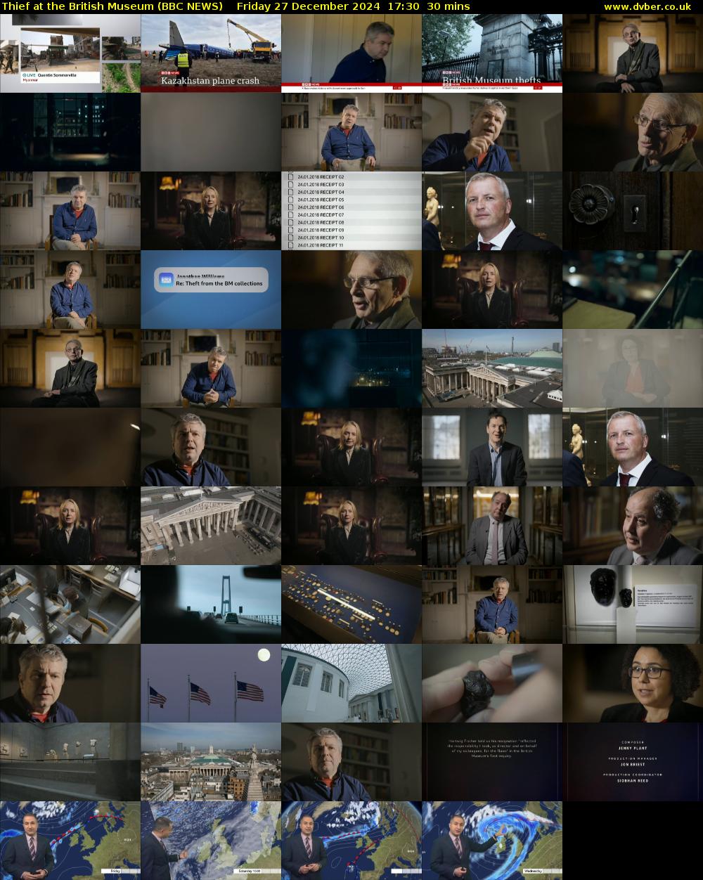 Thief at the British Museum (BBC NEWS) Friday 27 December 2024 17:30 - 18:00