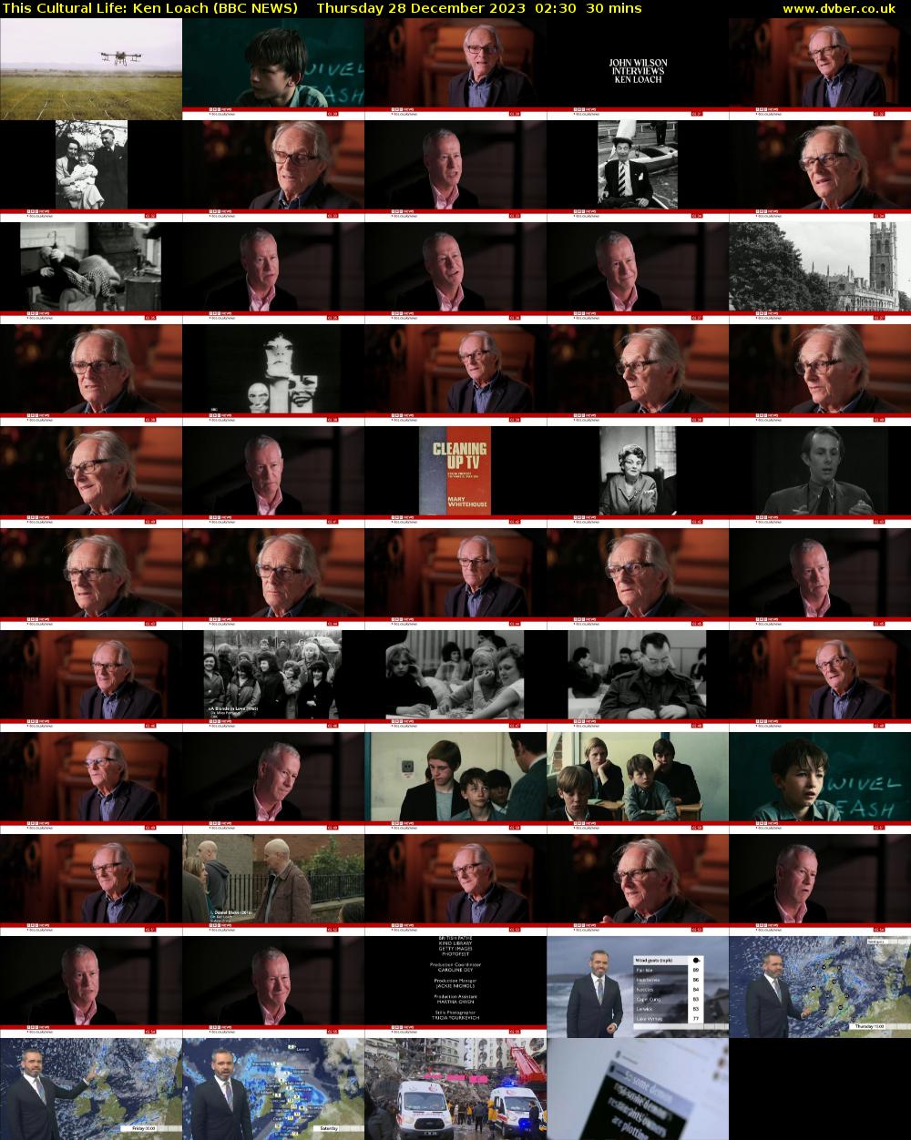 This Cultural Life: Ken Loach (BBC NEWS) Thursday 28 December 2023 02:30 - 03:00
