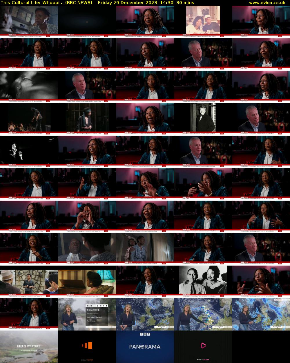 This Cultural Life: Whoopi... (BBC NEWS) Friday 29 December 2023 14:30 - 15:00