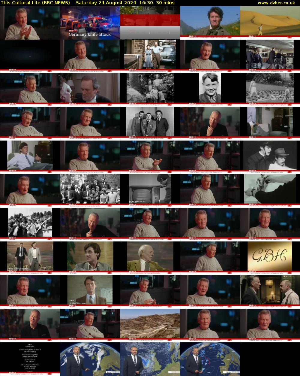 This Cultural Life (BBC NEWS) Saturday 24 August 2024 16:30 - 17:00