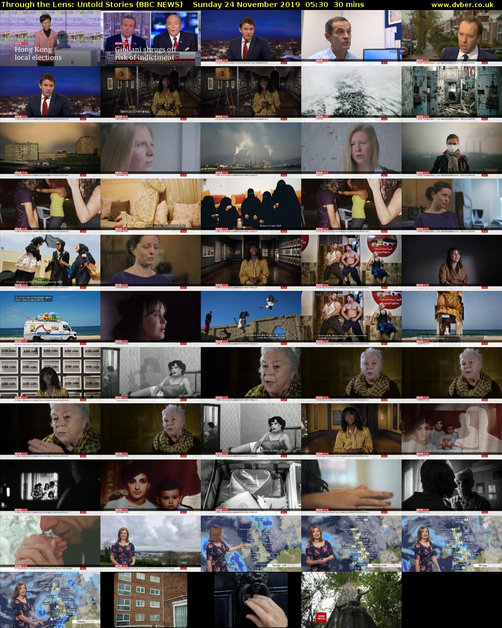 Through the Lens: Untold Stories (BBC NEWS) Sunday 24 November 2019 05:30 - 06:00