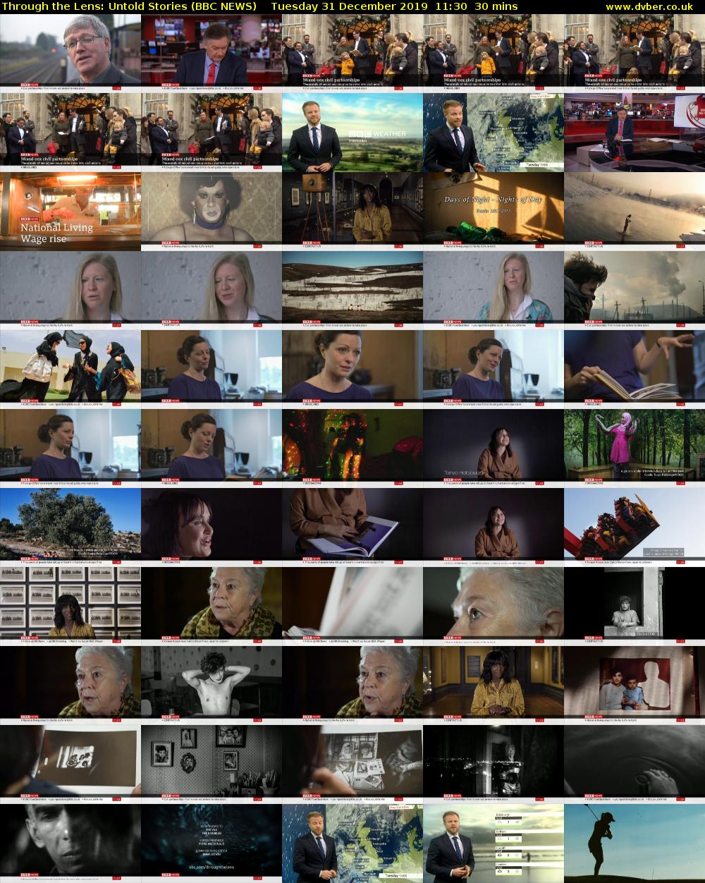 Through the Lens: Untold Stories (BBC NEWS) Tuesday 31 December 2019 11:30 - 12:00