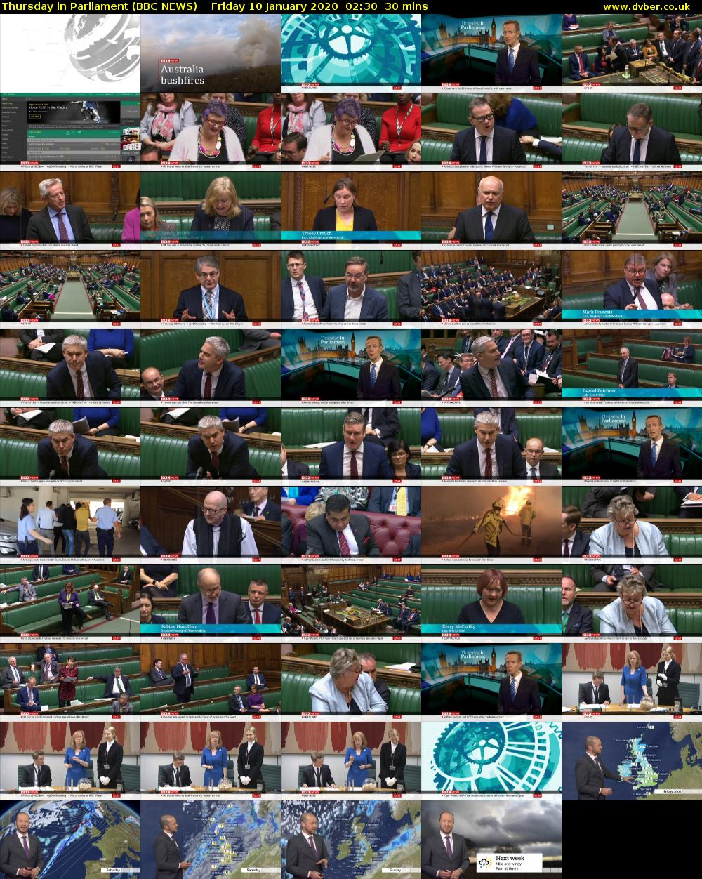Thursday in Parliament (BBC NEWS) Friday 10 January 2020 02:30 - 03:00