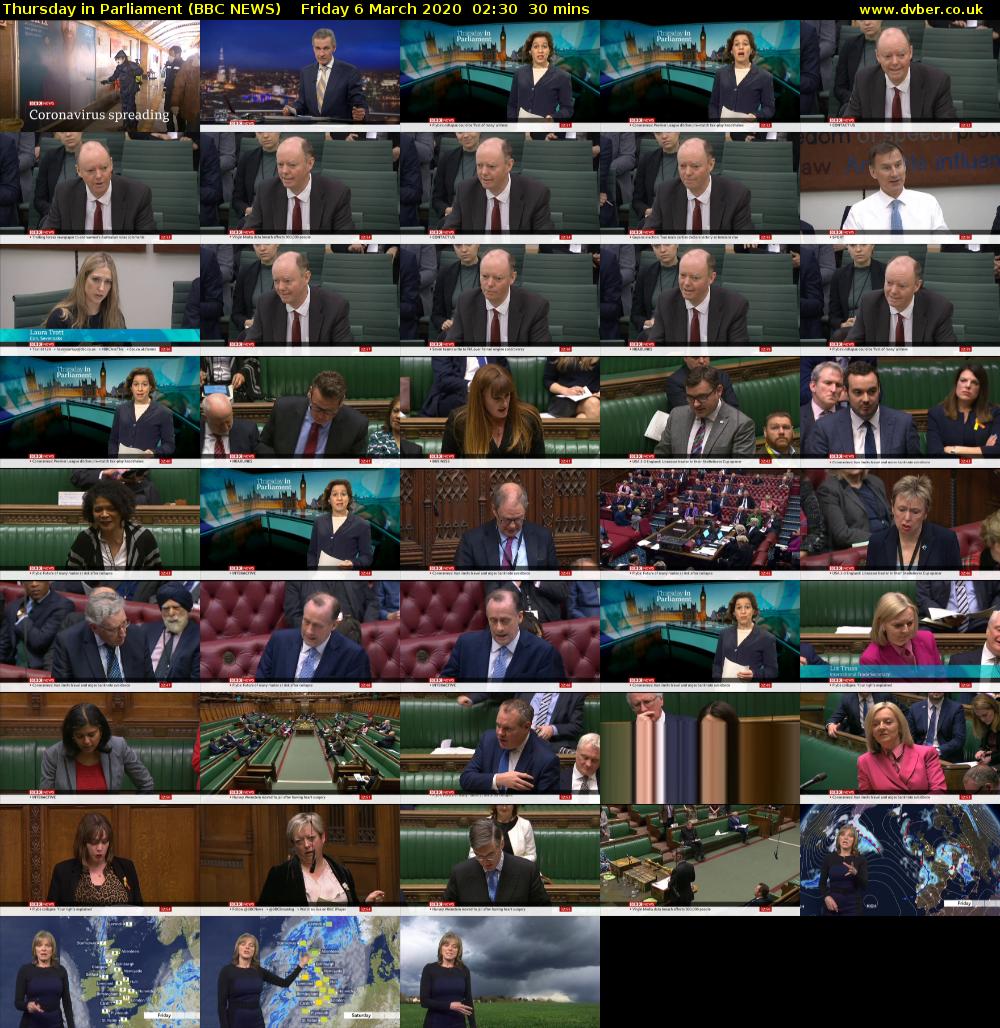 Thursday in Parliament (BBC NEWS) Friday 6 March 2020 02:30 - 03:00