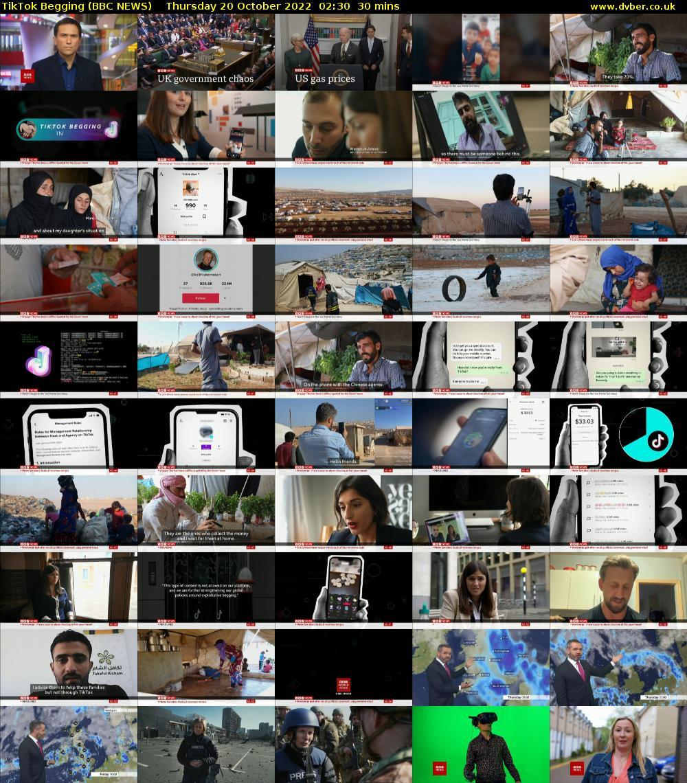 TikTok Begging (BBC NEWS) Thursday 20 October 2022 02:30 - 03:00