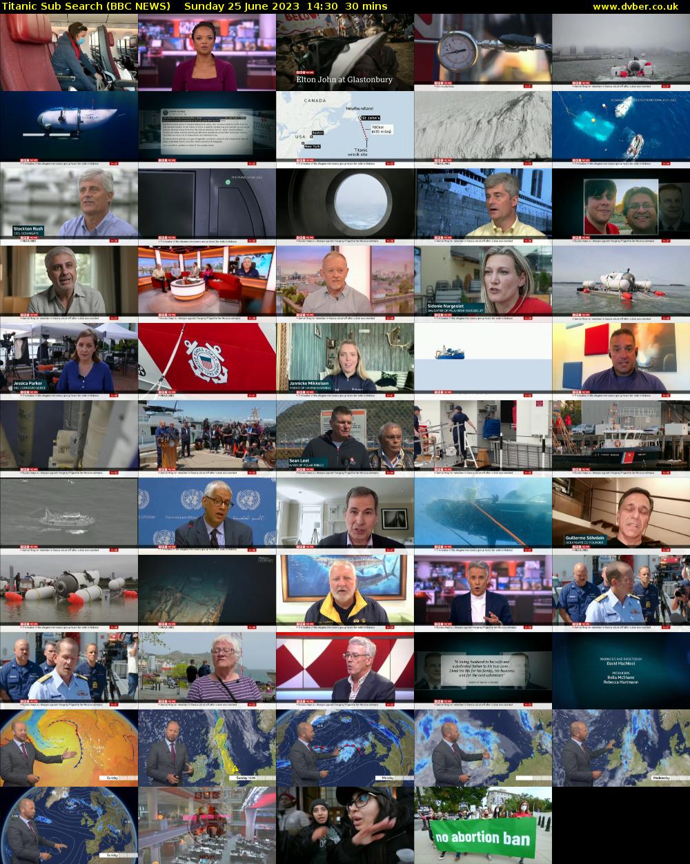 Titanic Sub Search (BBC NEWS) Sunday 25 June 2023 14:30 - 15:00