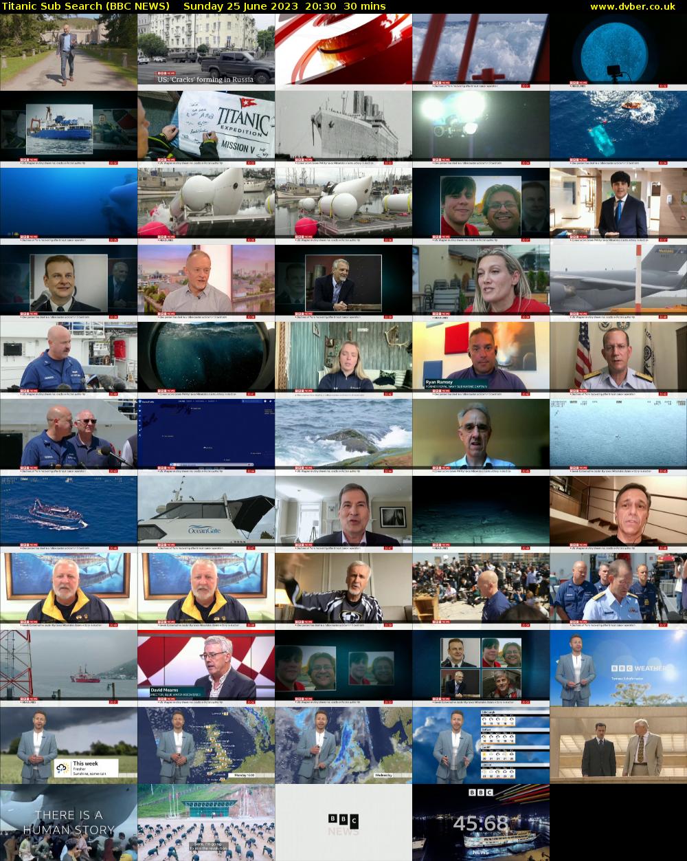 Titanic Sub Search (BBC NEWS) Sunday 25 June 2023 20:30 - 21:00