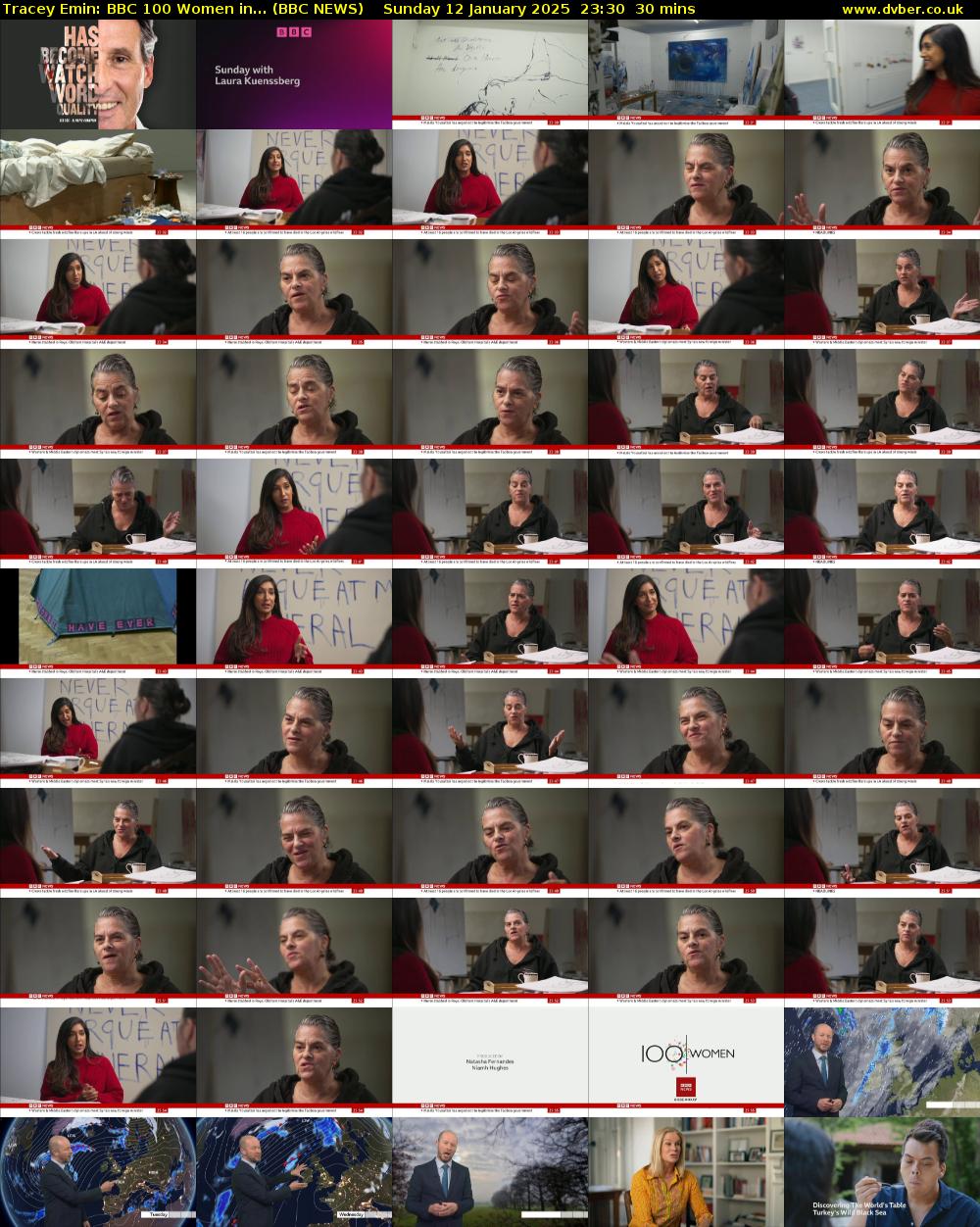 Tracey Emin: BBC 100 Women In... (BBC NEWS) Sunday 12 January 2025 23:30 - 00:00