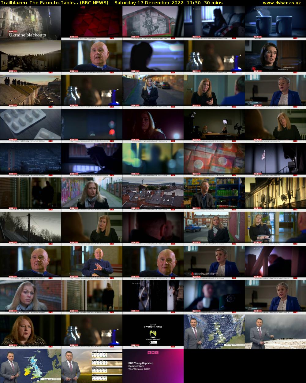 Trailblazer: The Farm-to-Table... (BBC NEWS) Saturday 17 December 2022 11:30 - 12:00