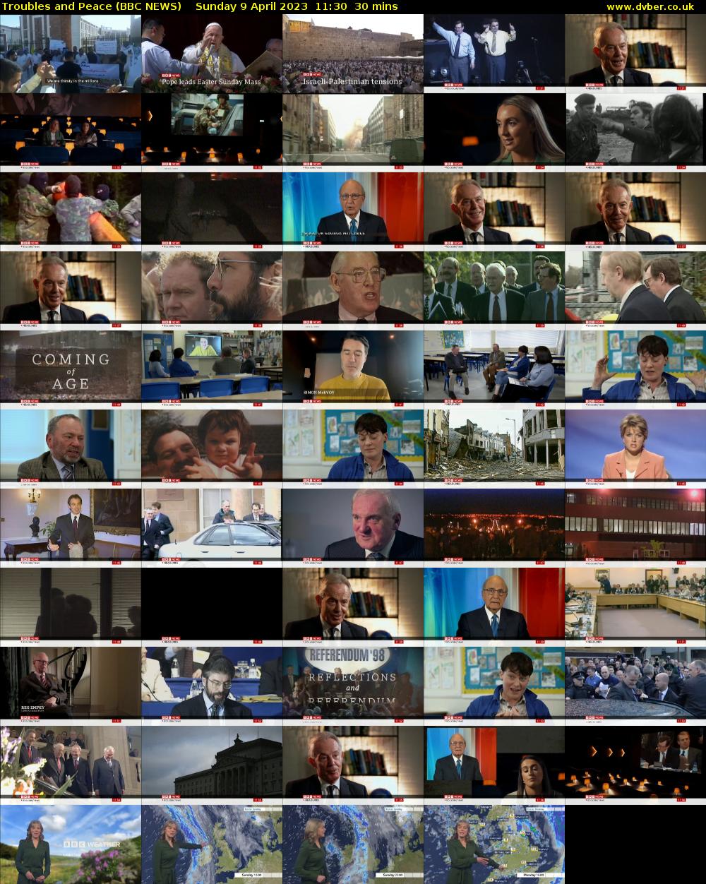 Troubles and Peace (BBC NEWS) Sunday 9 April 2023 11:30 - 12:00