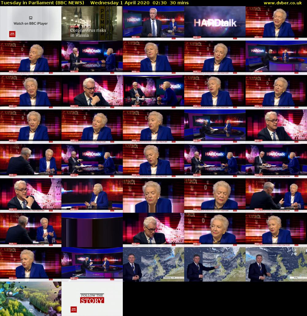 Tuesday in Parliament (BBC NEWS) Wednesday 1 April 2020 02:30 - 03:00
