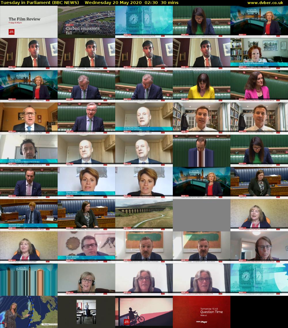 Tuesday in Parliament (BBC NEWS) Wednesday 20 May 2020 02:30 - 03:00