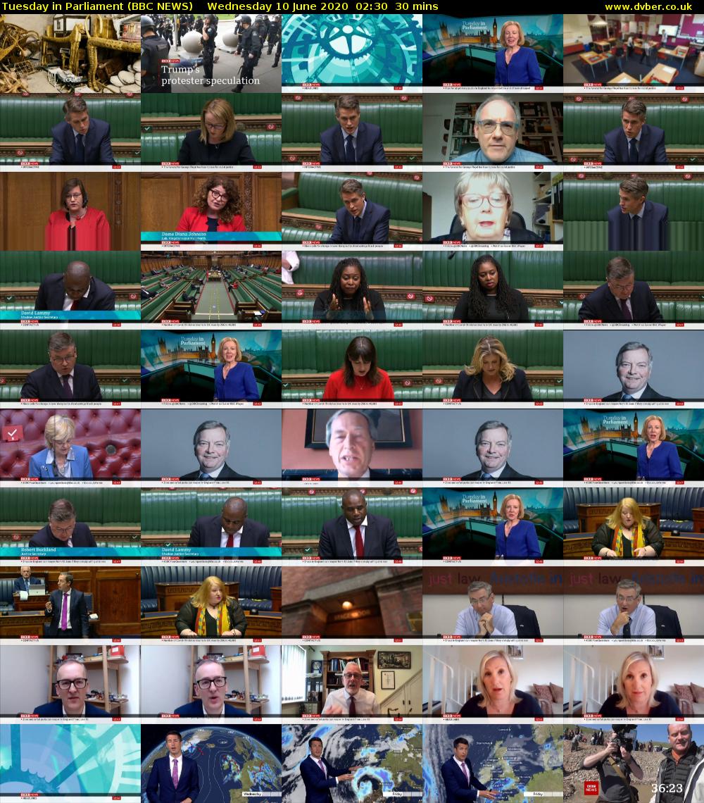 Tuesday in Parliament (BBC NEWS) Wednesday 10 June 2020 02:30 - 03:00