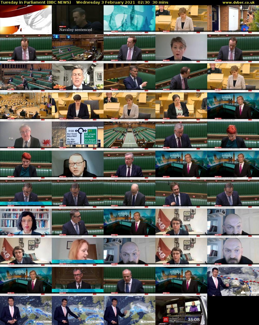 Tuesday in Parliament (BBC NEWS) Wednesday 3 February 2021 02:30 - 03:00