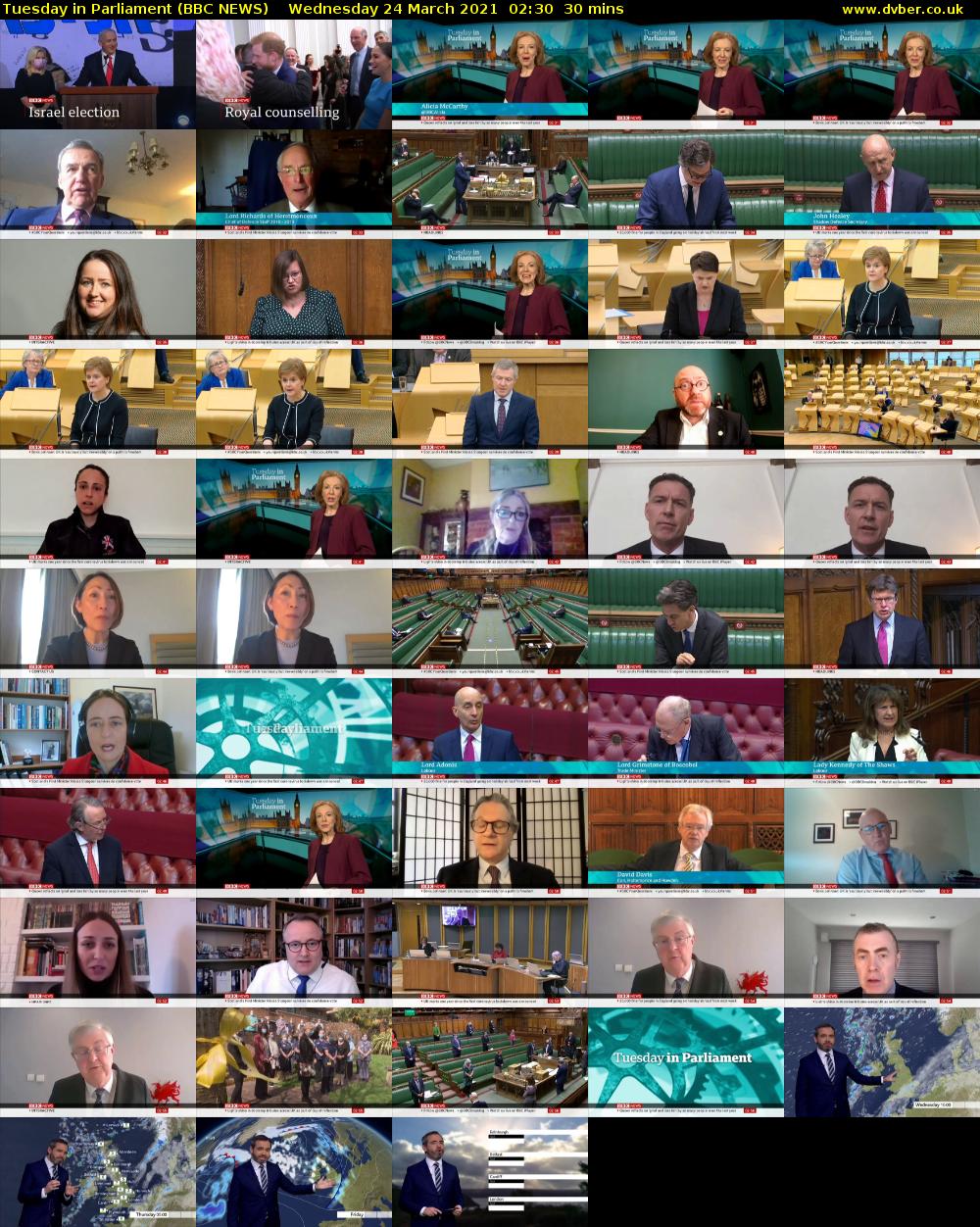 Tuesday in Parliament (BBC NEWS) Wednesday 24 March 2021 02:30 - 03:00
