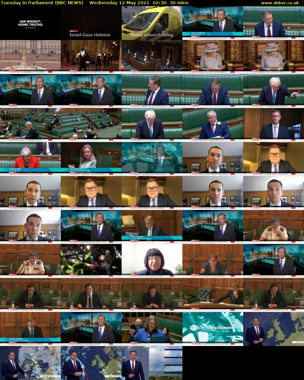 Tuesday in Parliament (BBC NEWS) Wednesday 12 May 2021 02:30 - 03:00