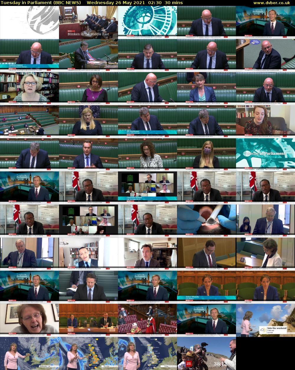 Tuesday in Parliament (BBC NEWS) Wednesday 26 May 2021 02:30 - 03:00