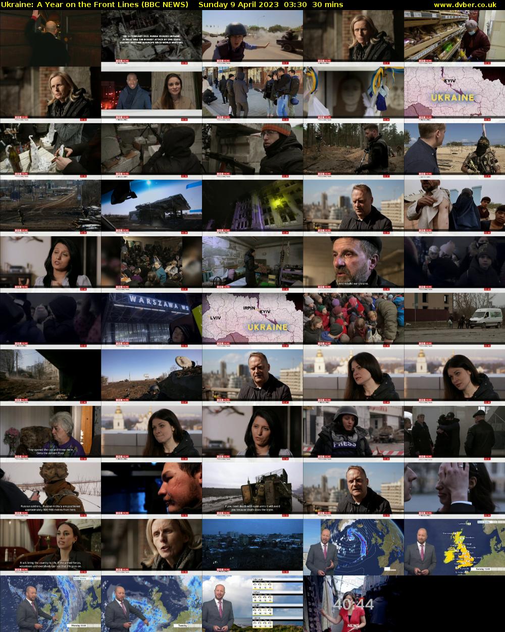 Ukraine: A Year on the Front Lines (BBC NEWS) Sunday 9 April 2023 03:30 - 04:00