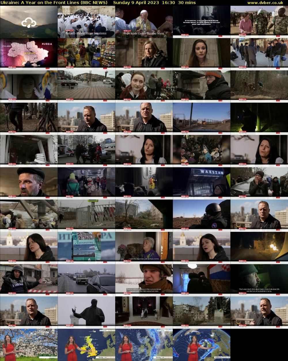 Ukraine: A Year on the Front Lines (BBC NEWS) Sunday 9 April 2023 16:30 - 17:00