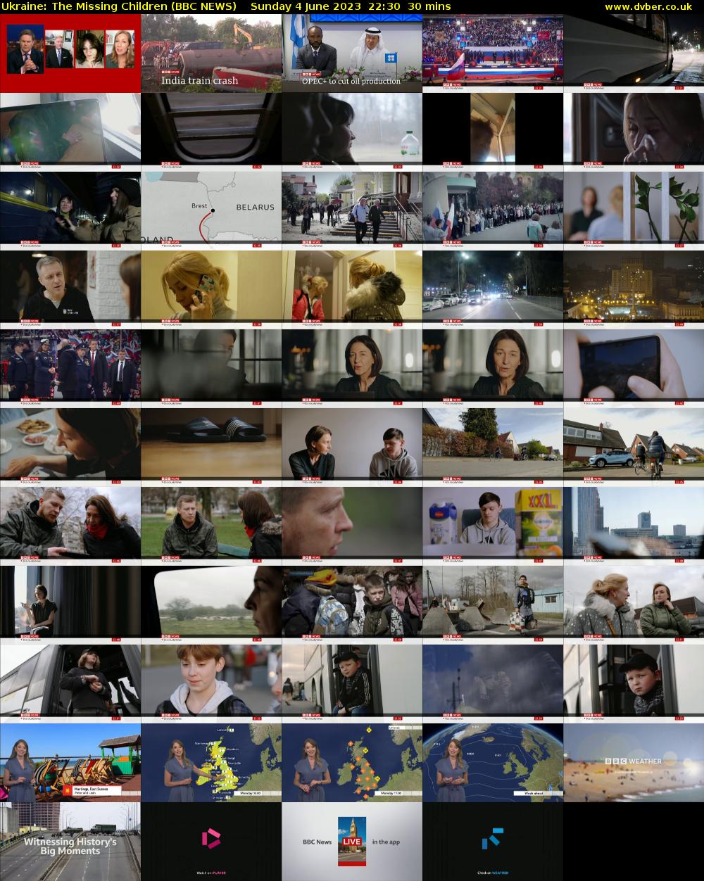Ukraine: The Missing Children (BBC NEWS) Sunday 4 June 2023 22:30 - 23:00