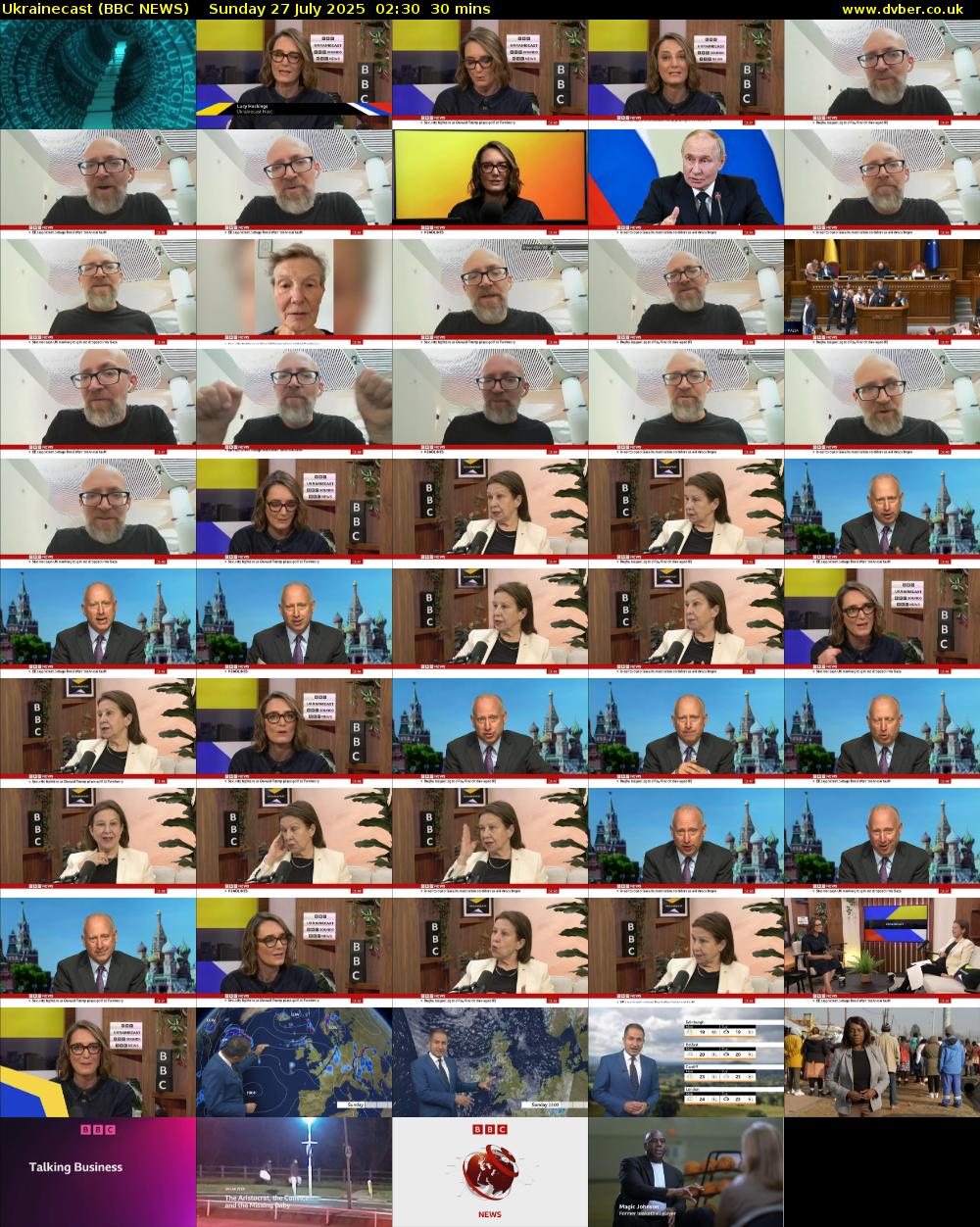 Ukrainecast (BBC NEWS) Sunday 27 July 2025 02:30 - 03:00