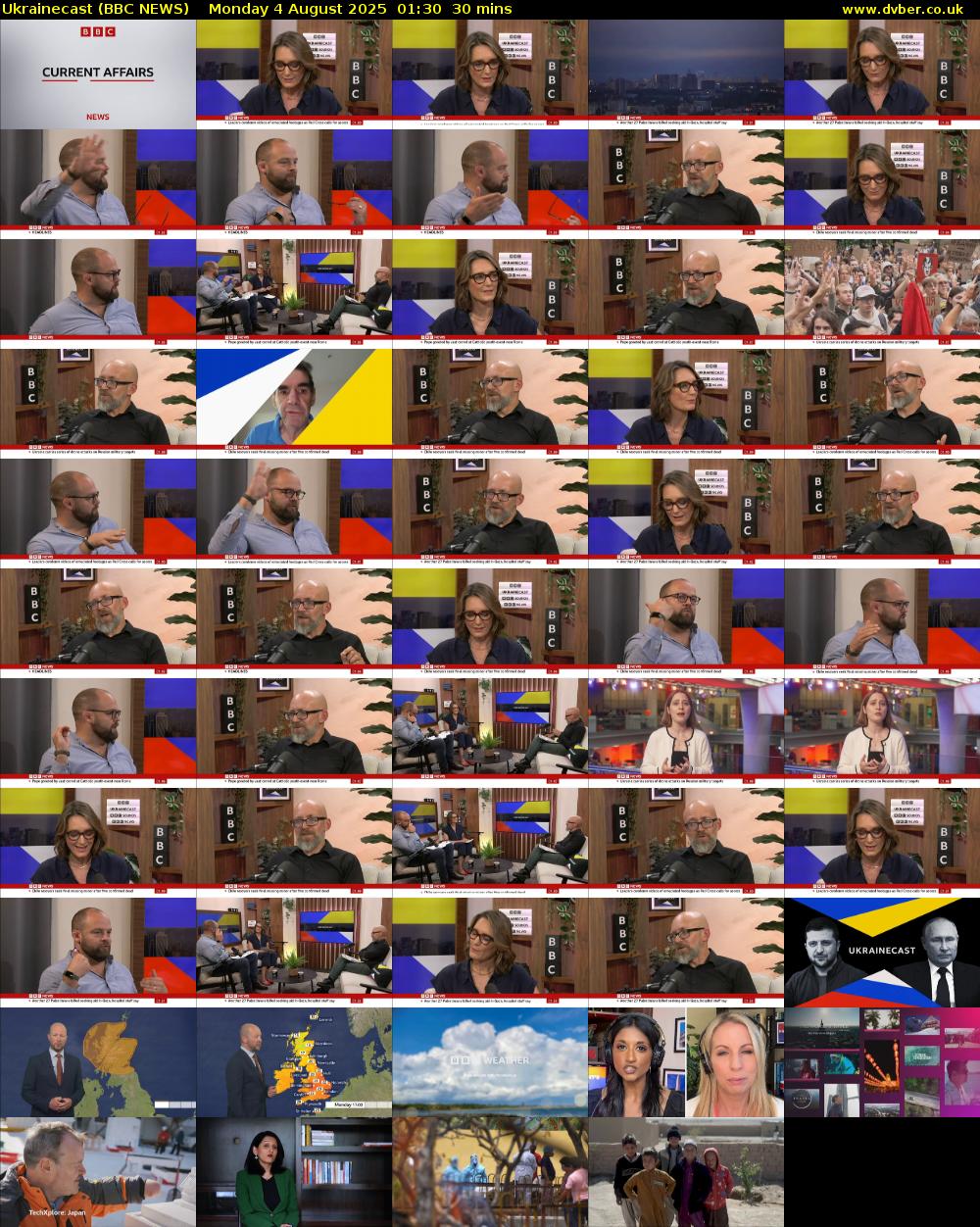 Ukrainecast (BBC NEWS) Monday 4 August 2025 01:30 - 02:00
