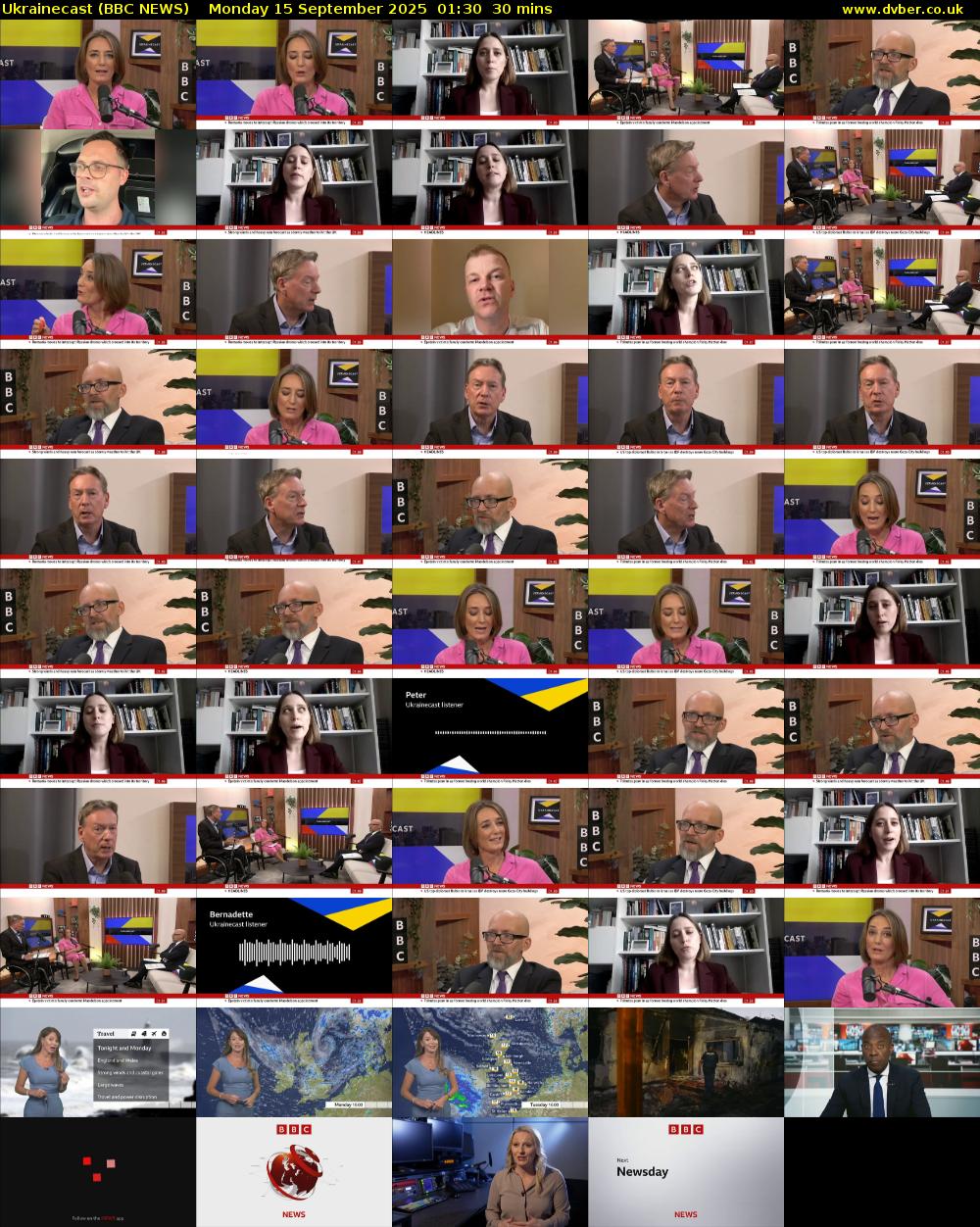Ukrainecast (BBC NEWS) Monday 15 September 2025 01:30 - 02:00