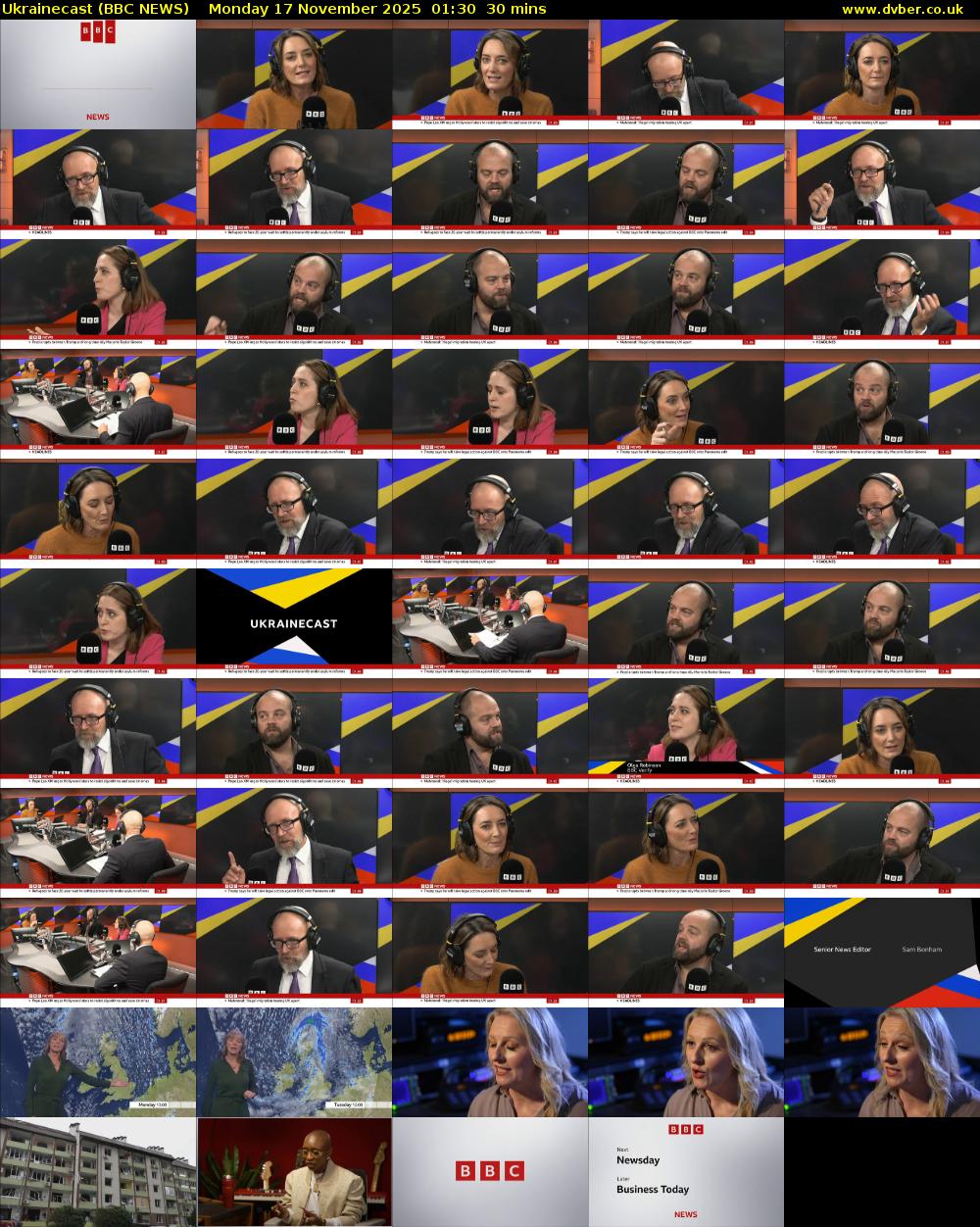 Ukrainecast (BBC NEWS) Monday 17 November 2025 01:30 - 02:00