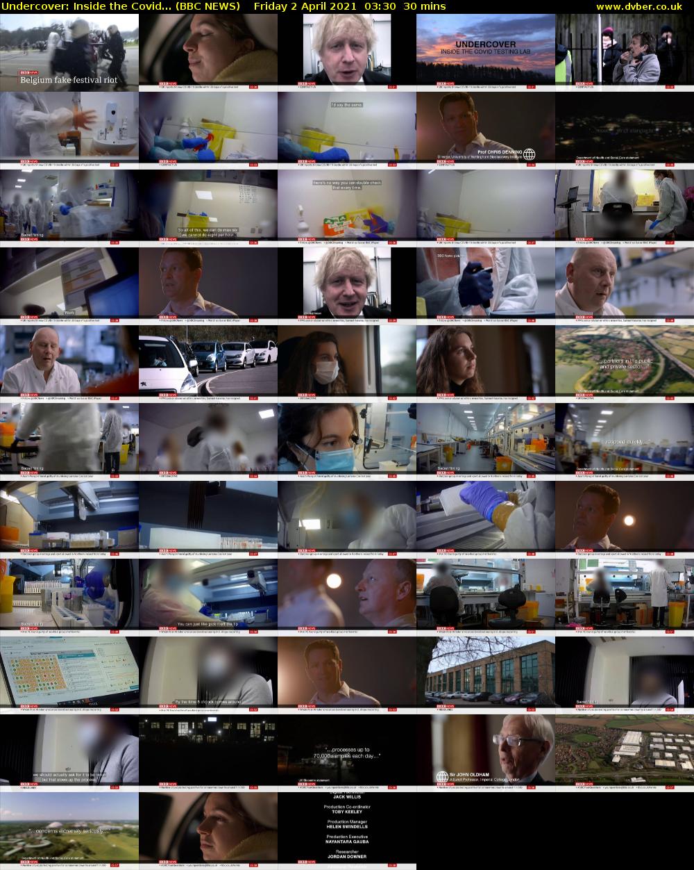 Undercover: Inside the Covid... (BBC NEWS) Friday 2 April 2021 03:30 - 04:00