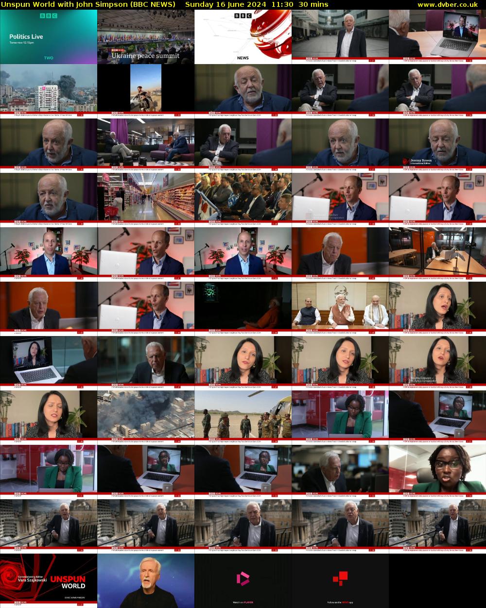 Unspun World with John Simpson (BBC NEWS) Sunday 16 June 2024 11:30 - 12:00