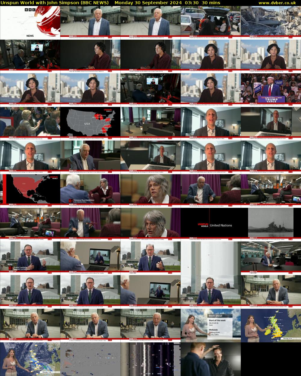 Unspun World with John Simpson (BBC NEWS) Monday 30 September 2024 03:30 - 04:00