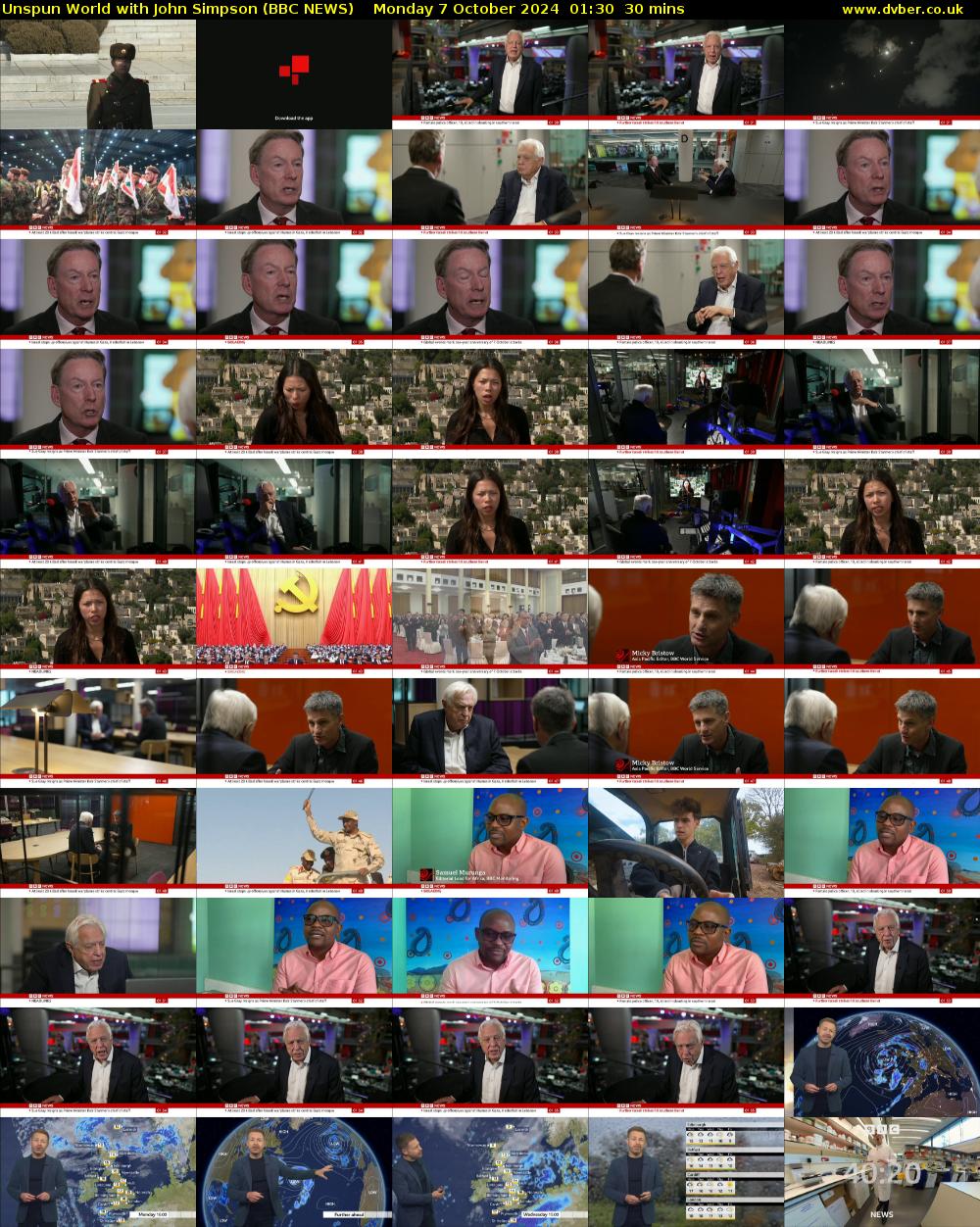 Unspun World with John Simpson (BBC NEWS) Monday 7 October 2024 01:30 - 02:00