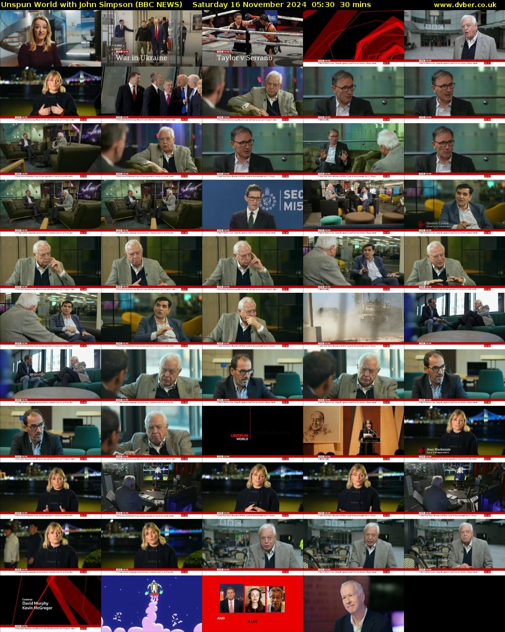 Unspun World with John Simpson (BBC NEWS) Saturday 16 November 2024 05:30 - 06:00