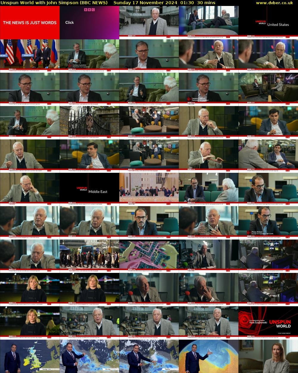 Unspun World with John Simpson (BBC NEWS) Sunday 17 November 2024 01:30 - 02:00