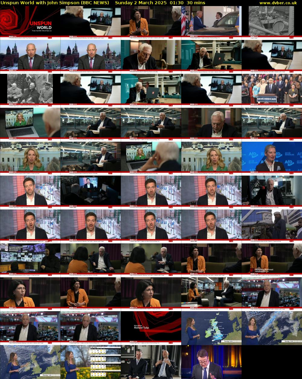 Unspun World with John Simpson (BBC NEWS) Sunday 2 March 2025 01:30 - 02:00