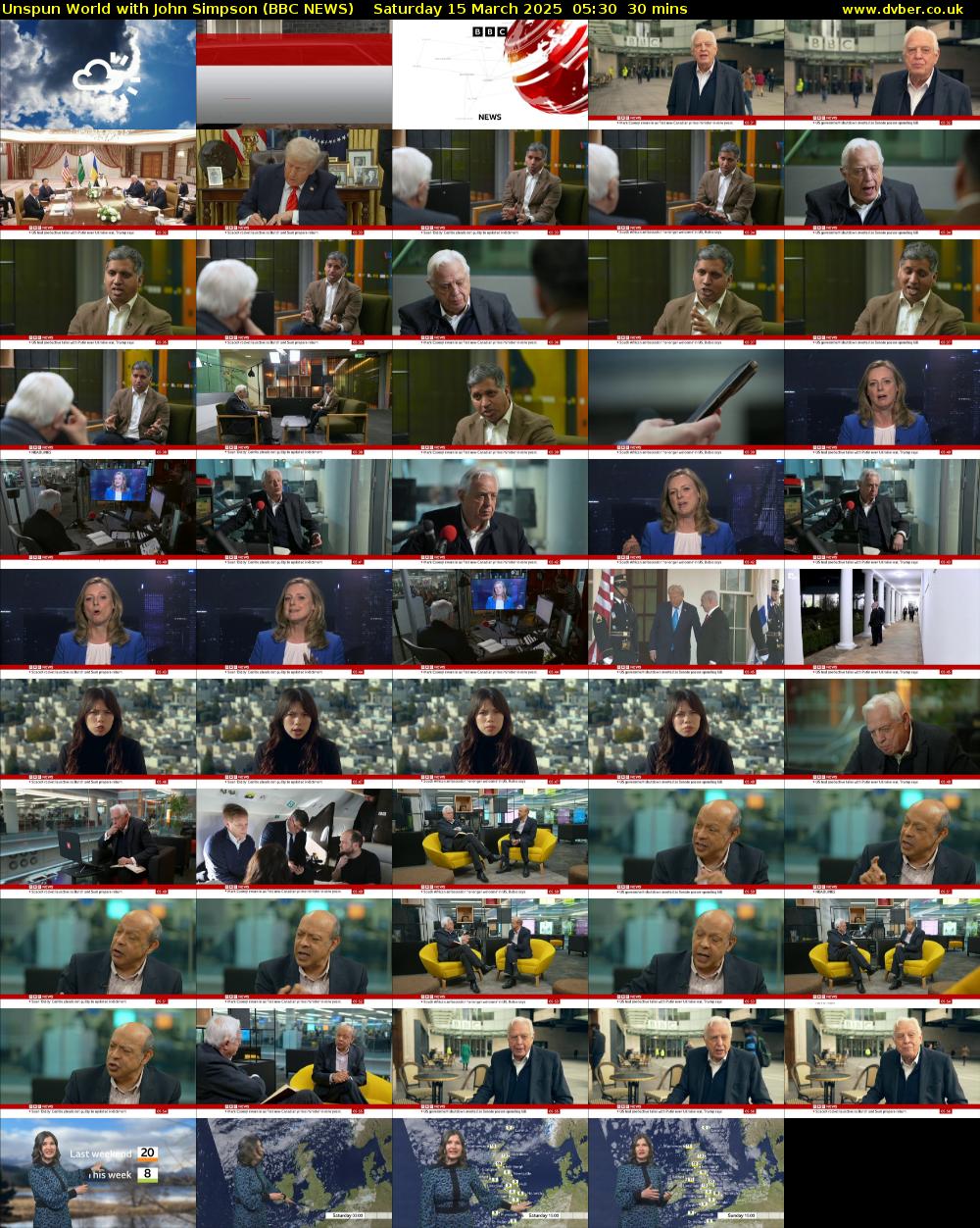 Unspun World with John Simpson (BBC NEWS) Saturday 15 March 2025 05:30 - 06:00