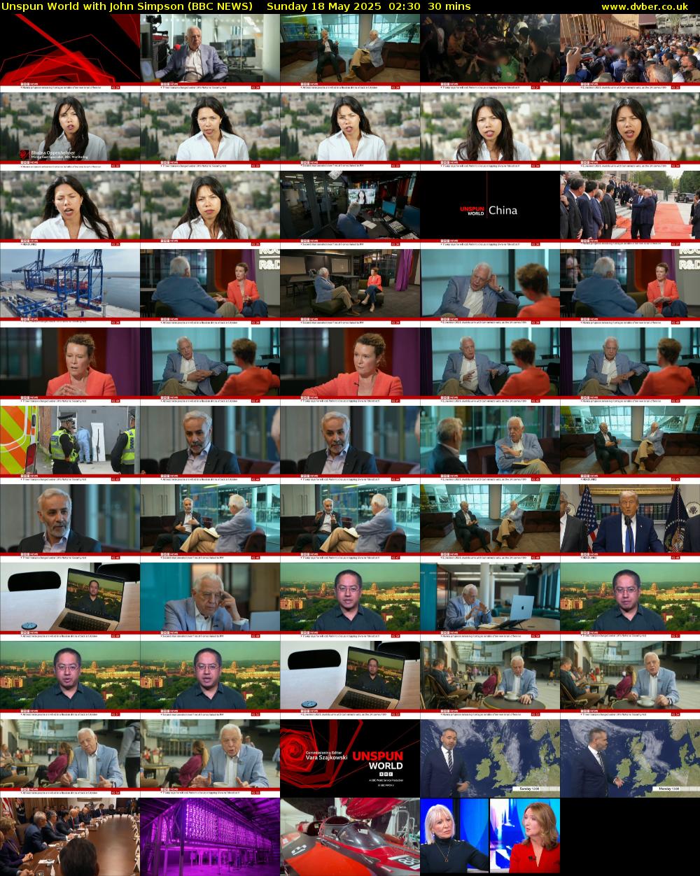 Unspun World with John Simpson (BBC NEWS) Sunday 18 May 2025 02:30 - 03:00