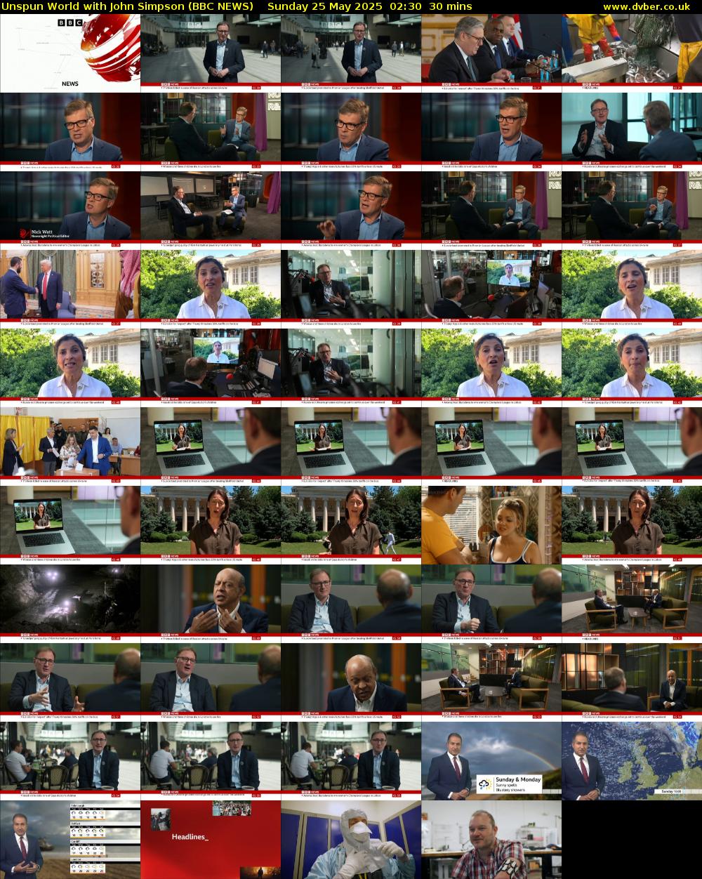 Unspun World with John Simpson (BBC NEWS) Sunday 25 May 2025 02:30 - 03:00
