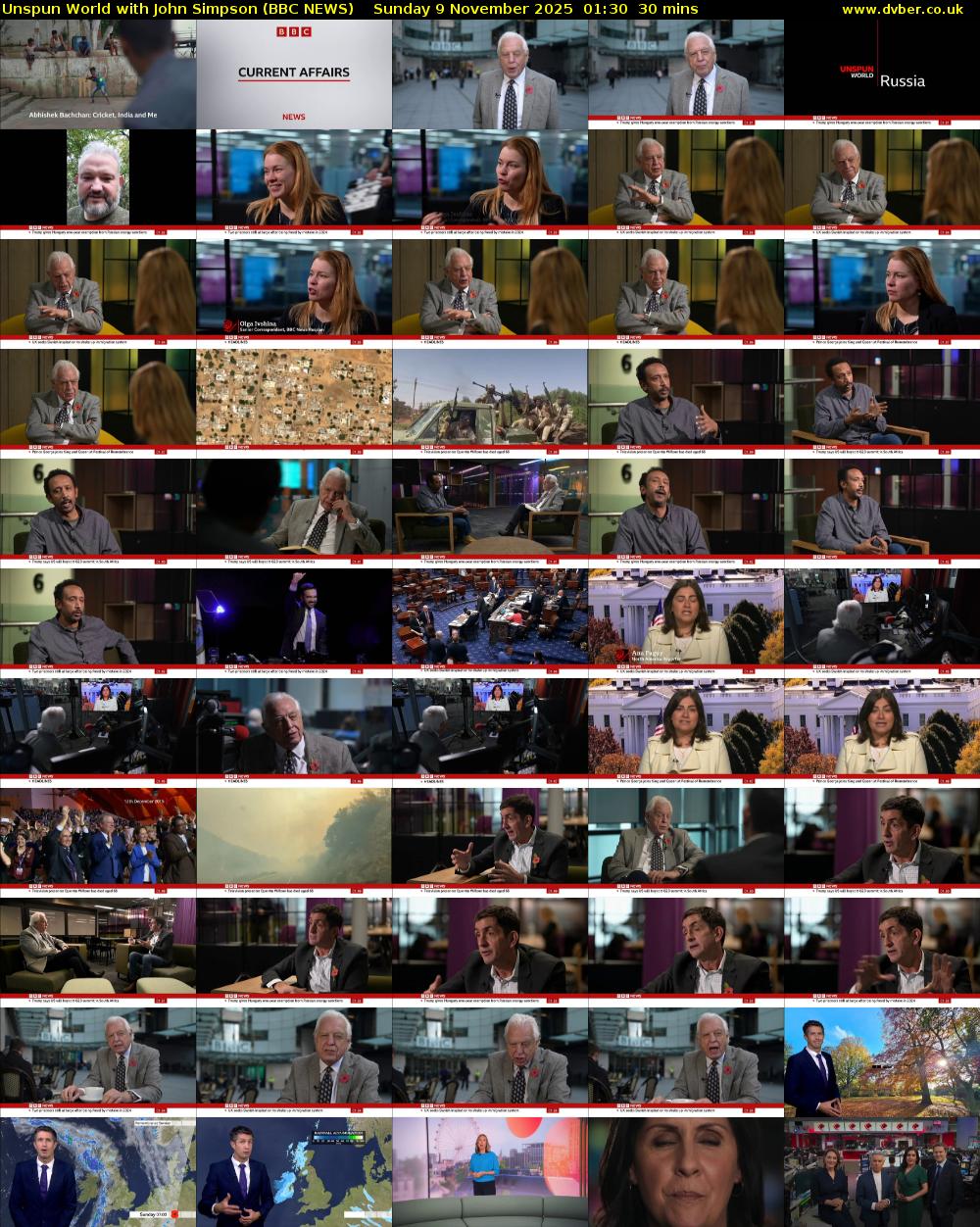 Unspun World with John Simpson (BBC NEWS) Sunday 9 November 2025 01:30 - 02:00